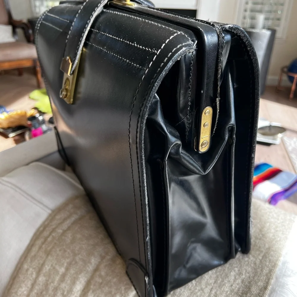 Elegant Black Leather Briefcase